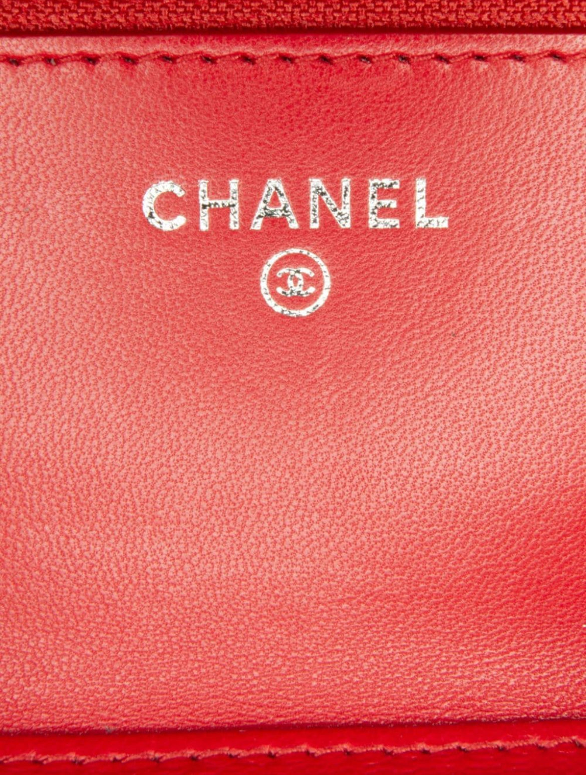 Carteira Chanel com bolsa de corrente - Hardware prateado