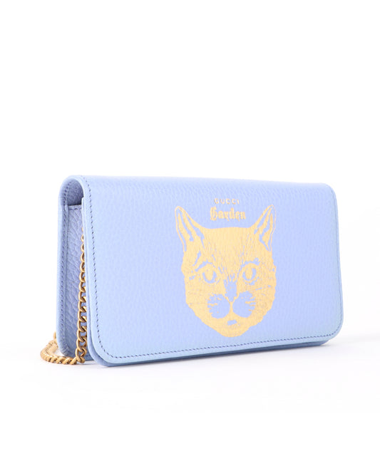 Gucci Garden Limited Edition Cat Chain Pouch Crossbody Bag in Light Lila