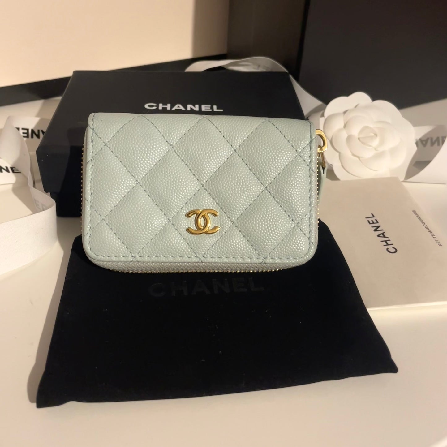 Carteira Chanel Coin - Hardware Dourado - Zipado