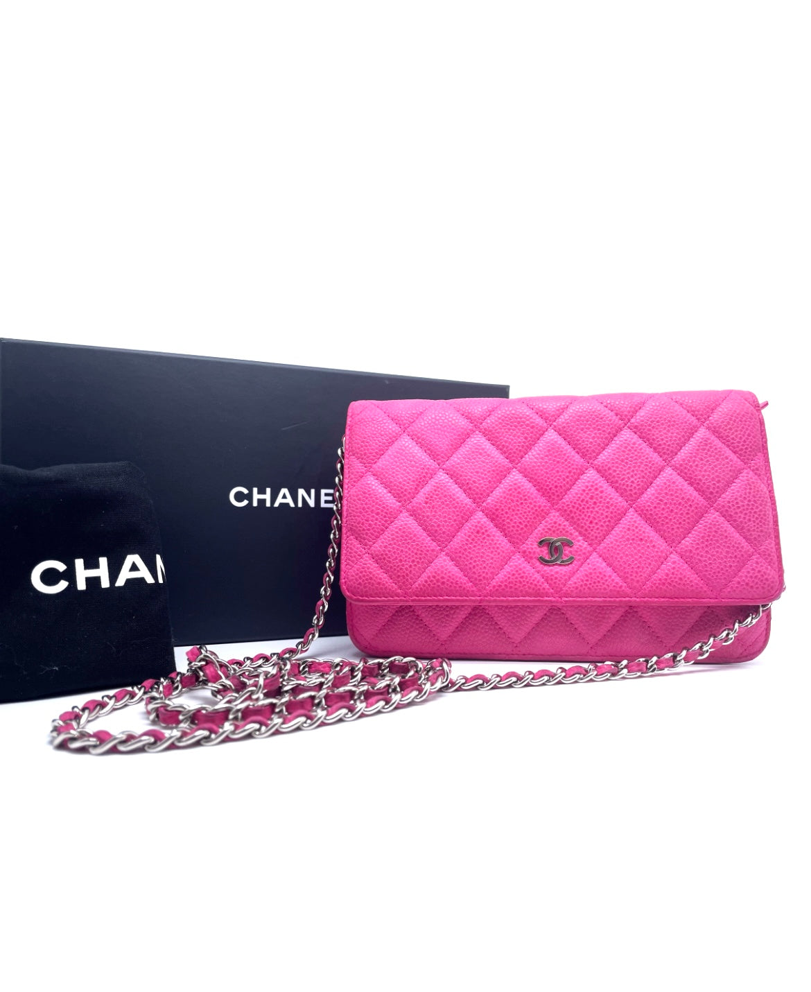 Carteira Chanel Wallet On Chain - Hardware Prateado