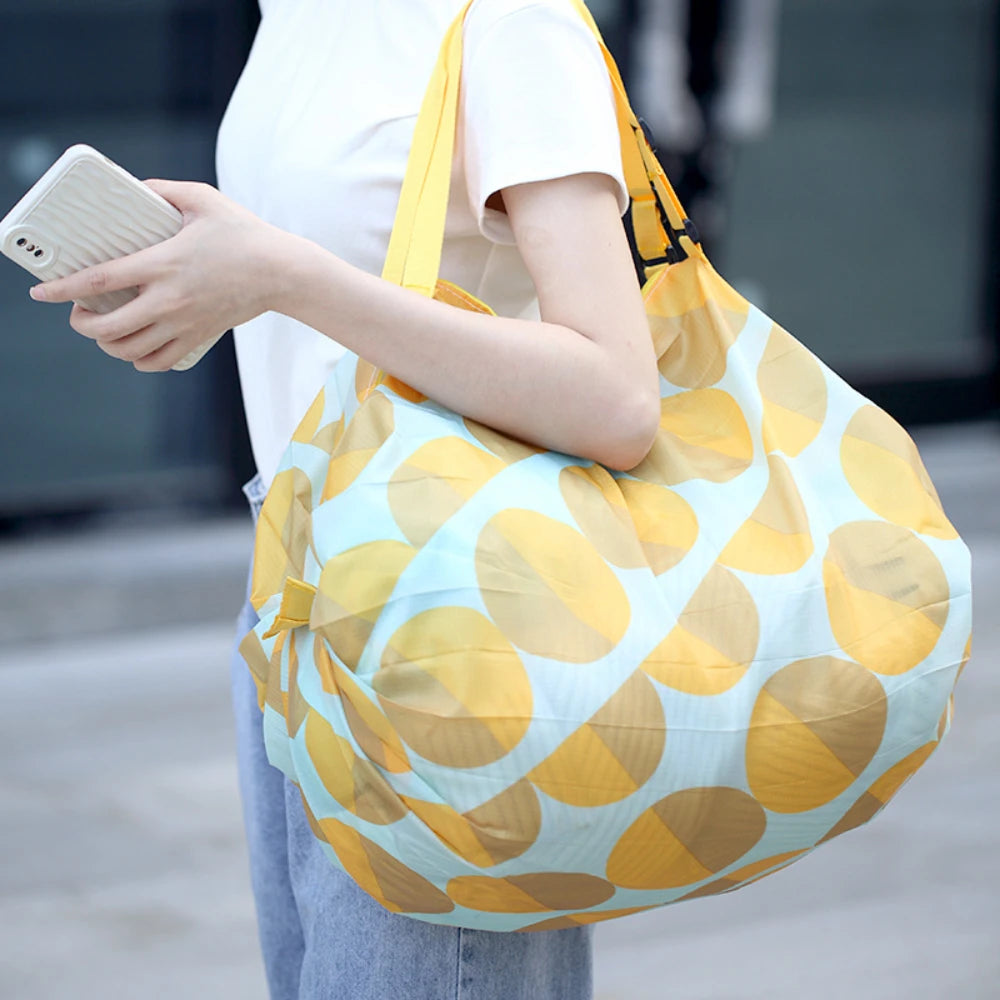 Foldable Large Tote Bag – Reusable Shopping & Travel Shoulder Bag