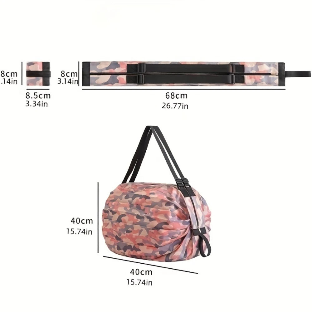 Foldable Large Tote Bag – Reusable Shopping & Travel Shoulder Bag
